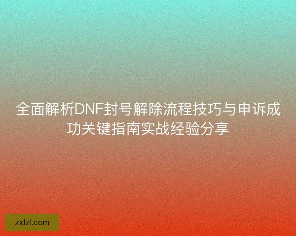 全面解析DNF封号解除流程技巧与申诉成功关键指南实战经验分享